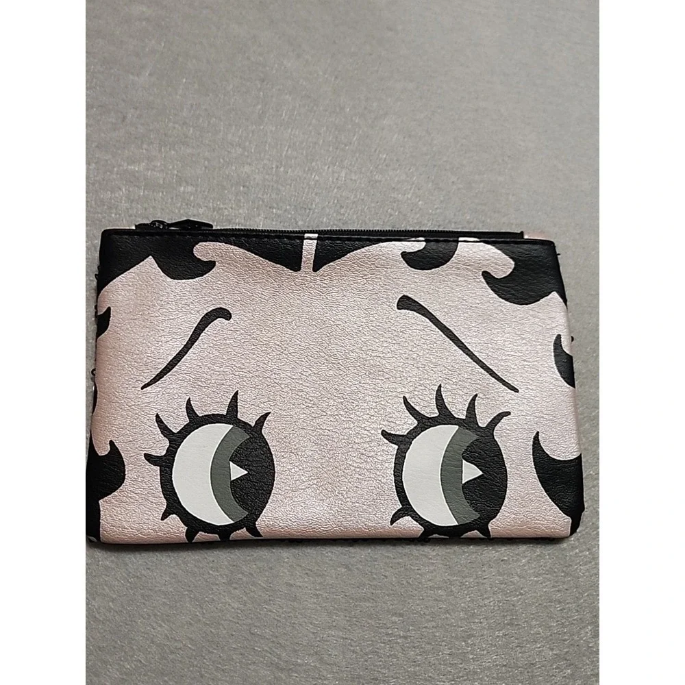 Betty‎ Boop X 1psy Womens Pink Black Sequin Lightweight Zipper Makeup Bag 7.5x5